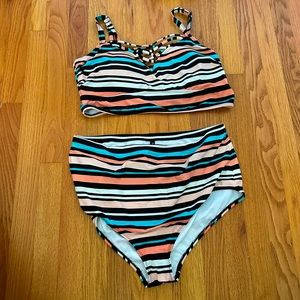 Stripe Swimsuit Two Piece Bikini